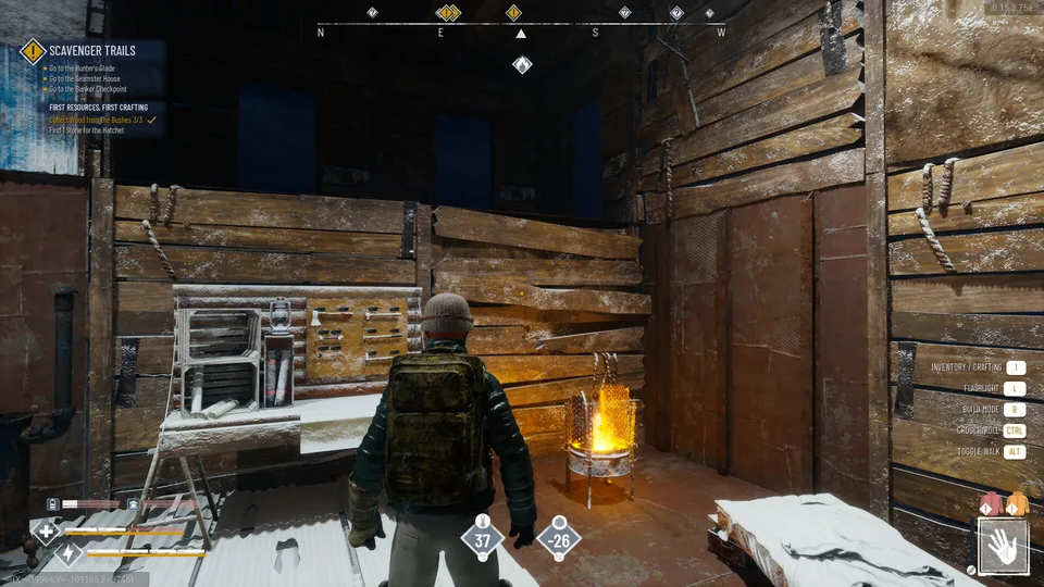 Permafrost gameplay screenshot: survivors braving the frozen wilderness
